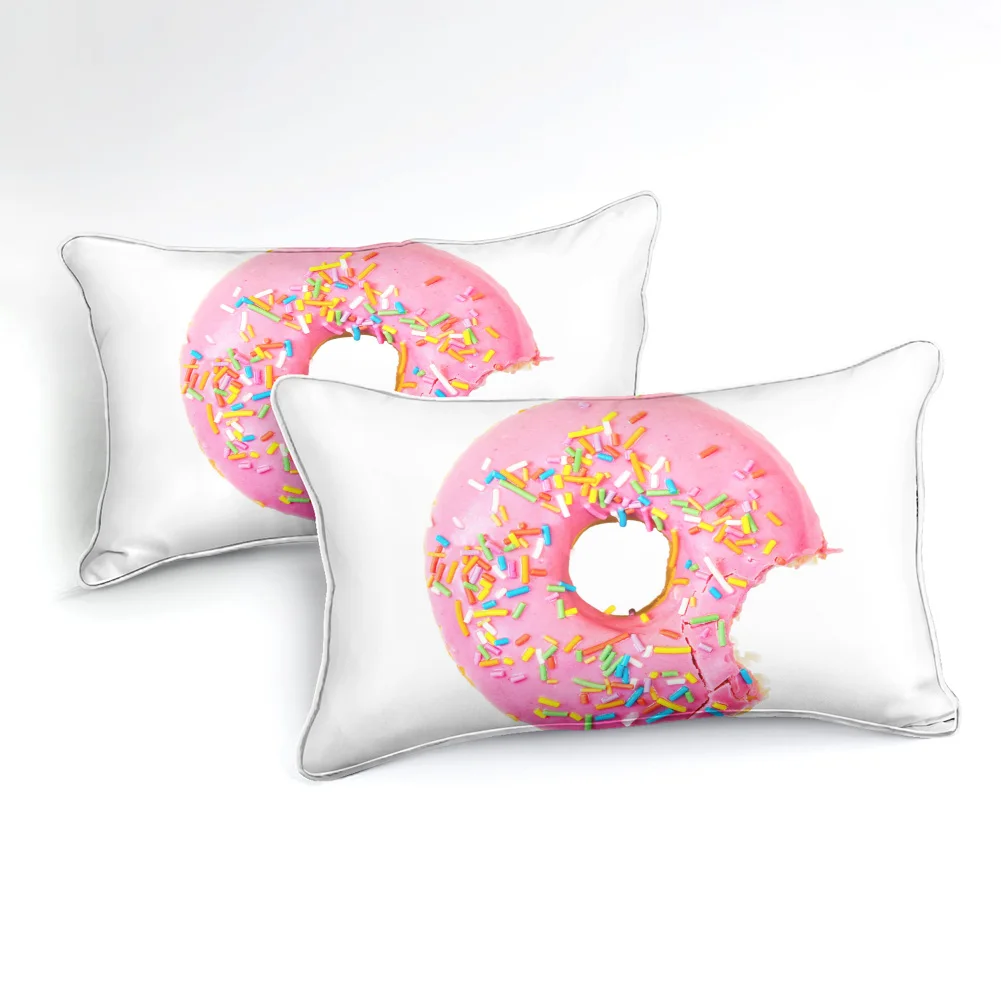 Donut Bedding set Pink girl Duvet cover set Dessert Bed line Queen Pastry quilt cover King cake bed set Twin home Textiles