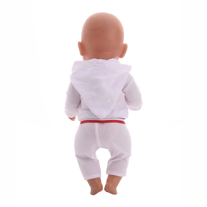 Кукольная одежда белая спортивная набор подходит для 18 дюймовой Куклы & 43 см