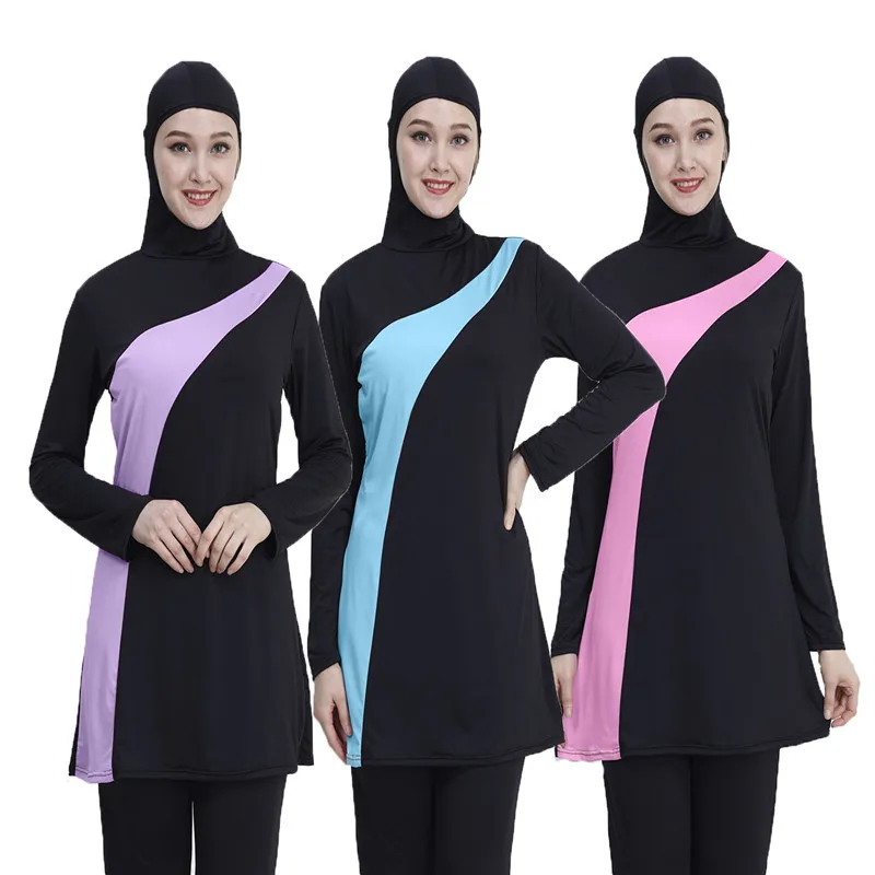 3XL, длинный рукав, Мусульманский купальник размера плюс, купальники, мусульманские купальники для женщин, нейлон, Burkini, купальник, maillot de bain femme musulmane