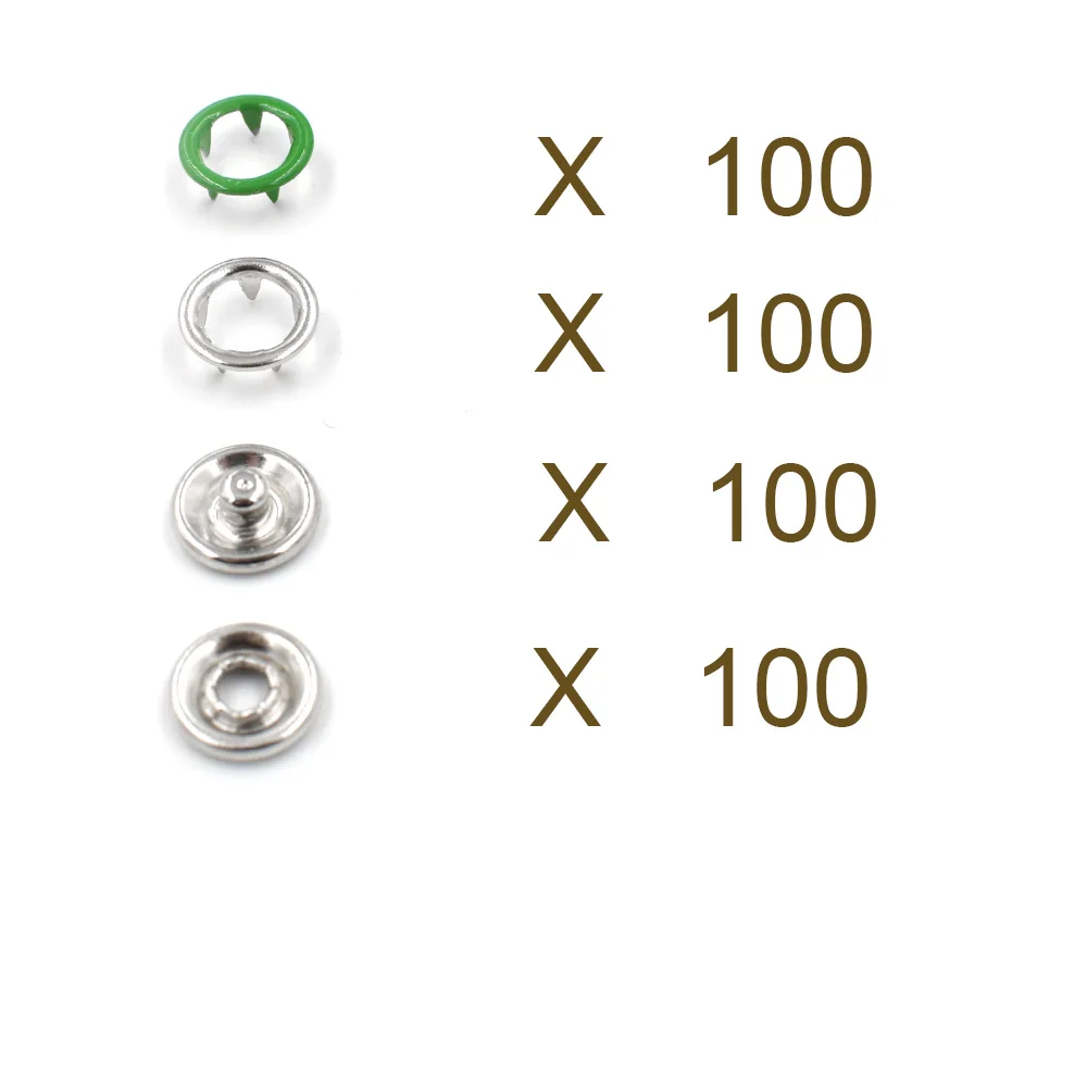 100 sets buttons 100 компл./лот) Ipomoea snapclaw Пряжка установка инструмента. Спрей краски оснастки. Заклепки. Пуговицы для детской одежды. Металлические кнопки - Цвет: 100 sets buttons