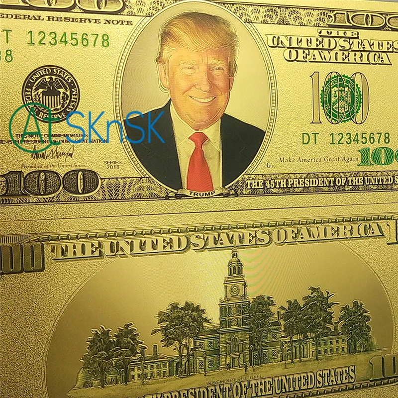 10 шт./лот позолоченная банкнота 45 й президент Соединенных Штатов Америки 100