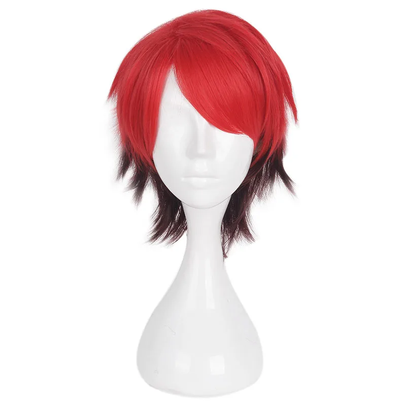 Mcoser 35 см Короткие Красный Коричневый Цвет Смешанная Синтетическая Регулируемый Косплэй парик Высокая Температура Волокно wig-658s