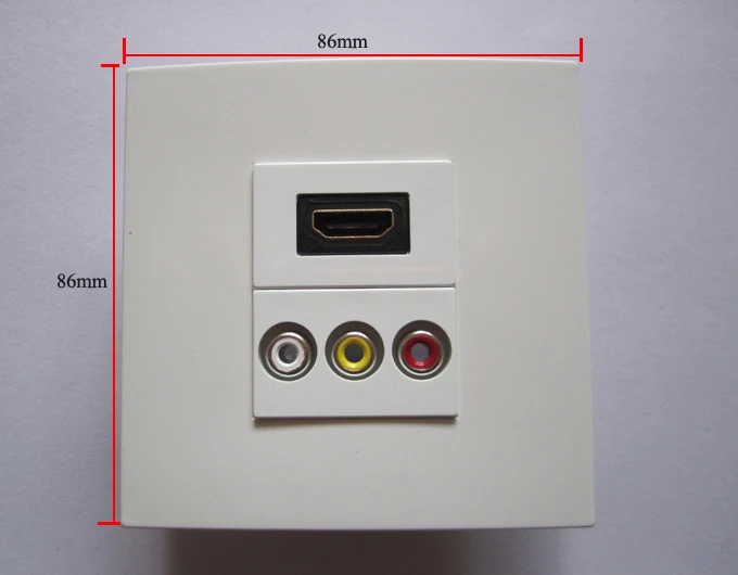 Новая настенная розетка с HDMI 1 4 + RCA Аудио Видео 86x86 мм белая панель для украшения