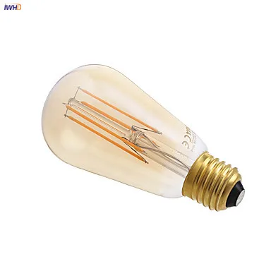 IWHD ST64 ампулы светодиодный лампа Эдисона E27 220V Промышленный Настенный декор
