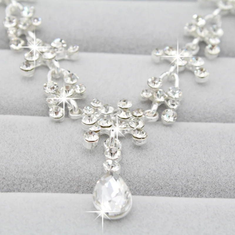 Бисер Стразы Кристалл Свадебные Ювелирные наборы для девочек Серебро 925