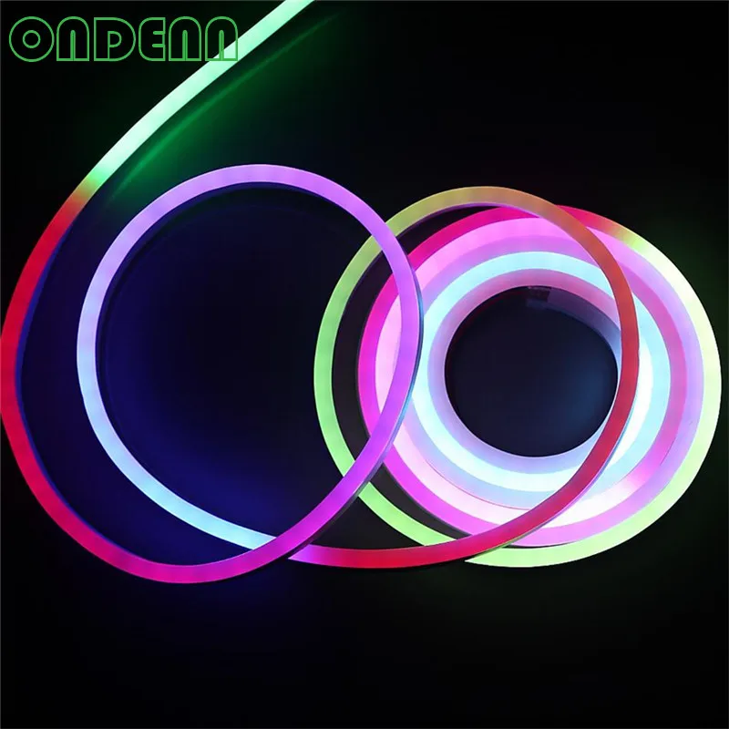 Гибкая неоновая Светодиодная лента SMD5050 гибкая Водонепроницаемая LED полоска с RGB