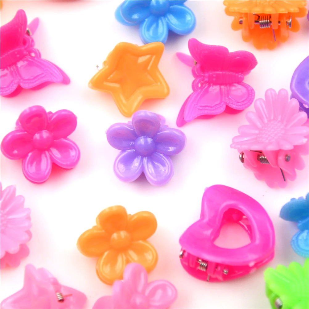 20 Pcs/Lot Girls' Hair Claw Jaw Toddlers' Side Hairpin Solid Color Cartoon Shape Mini Small Clips | Детская одежда и обувь