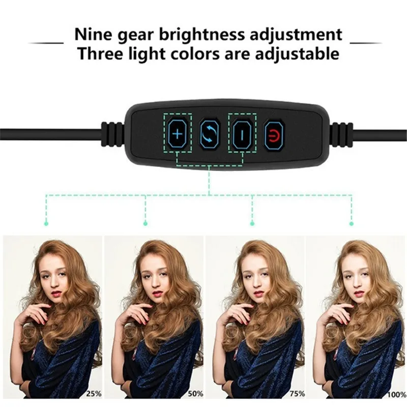 10 дюймов 25 см USB зарядка новое кольцо для селфи вспышка светодиодная камера
