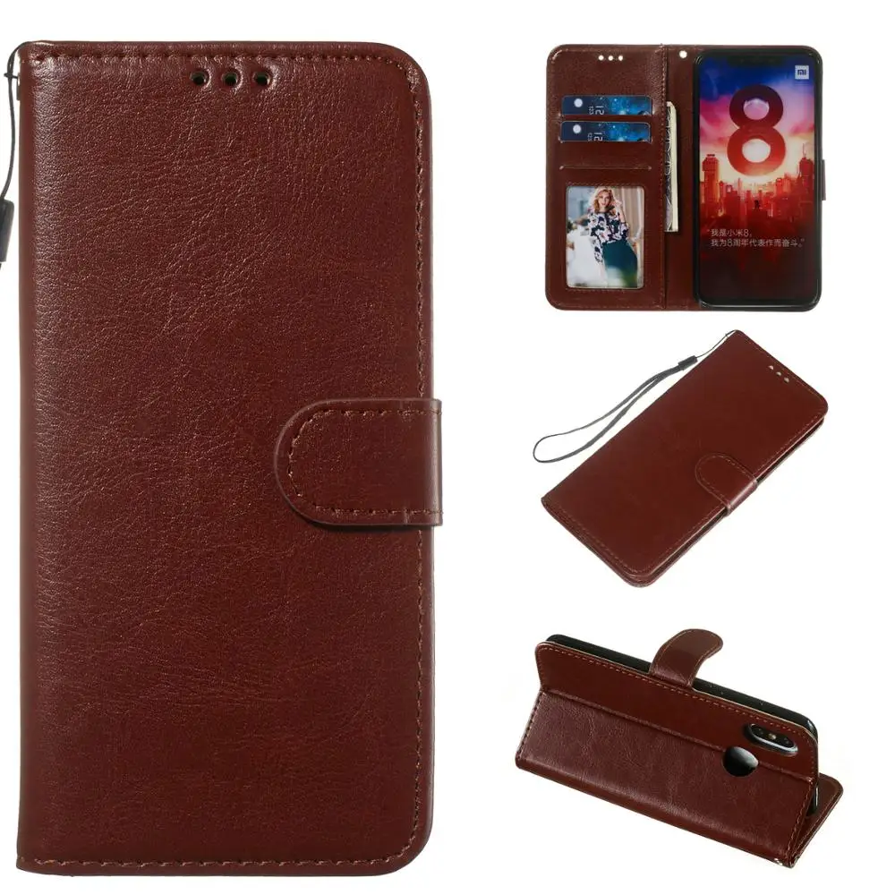 Классический однотонный кожаный чехол crazy horse 100 шт./лот для XiaoMi Redmi 4X 6/6A 7 6 Pro K20/K20 Note
