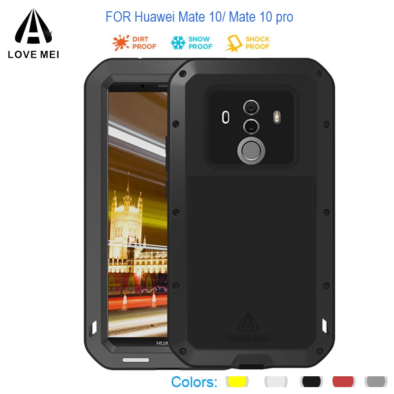 Противоударный водонепроницаемый металлический чехол Mate 10 для Huawei Powerfu с полной