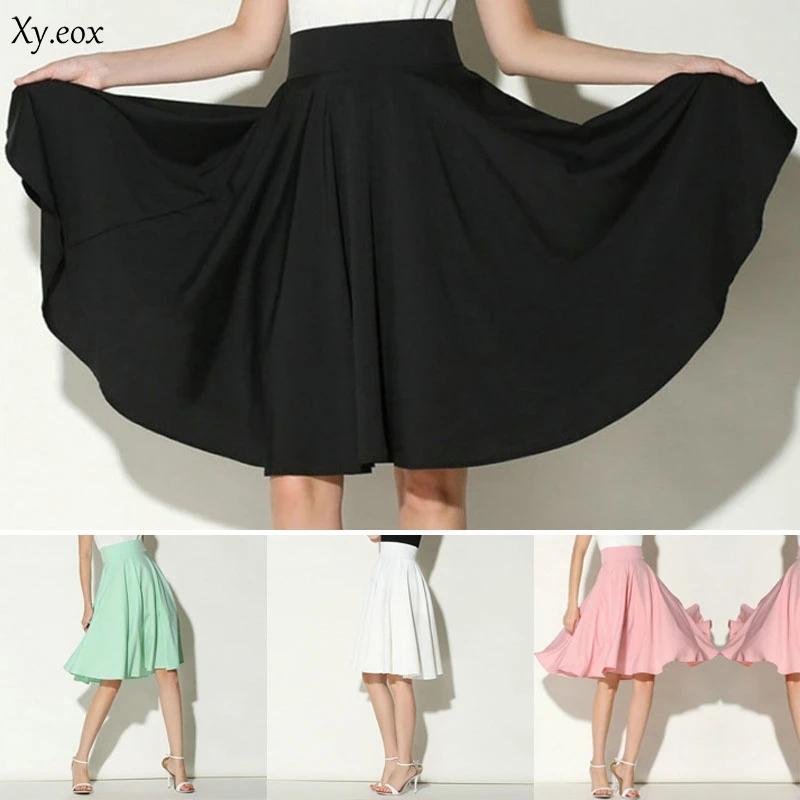 Женская плиссированная юбка с высокой талией летняя повседневная Пляжная