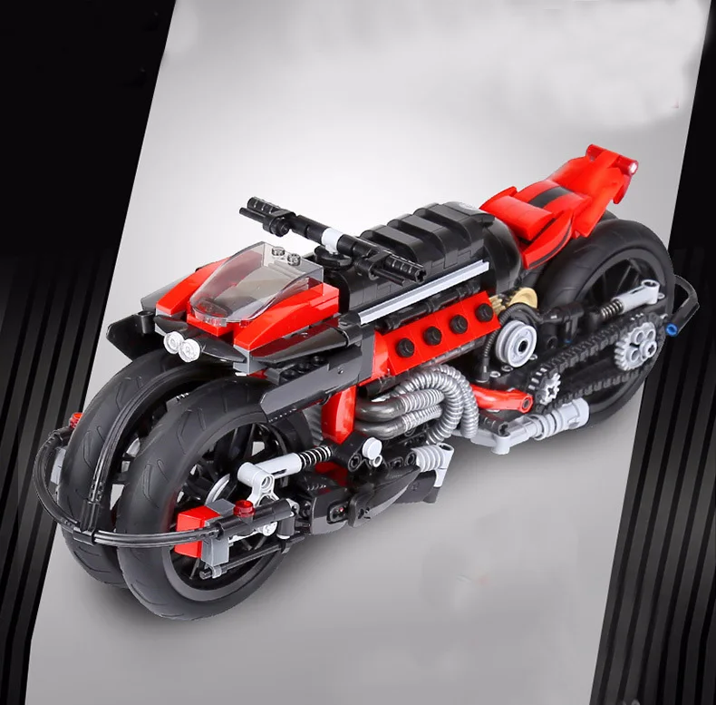 Город совместимые Legoed Technic мотоцикл мото гоночные мотоциклетные комплекты