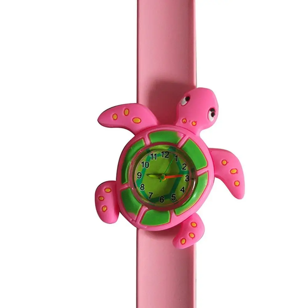 Turtle pink Детские часы 3d мультфильм игрушки прекрасный подарок аниме потрепанные наручные часы Аниме потрепанные часы силиконовый ремешок Детские Кварцевые часы - Цвет: Turtle pink