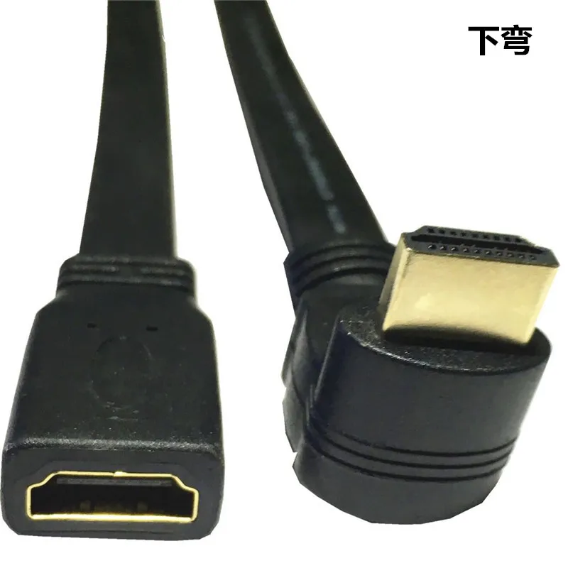 Плоский тонкий Высокоскоростной HDMI удлинитель A папа 90 градусов вверх/вниз