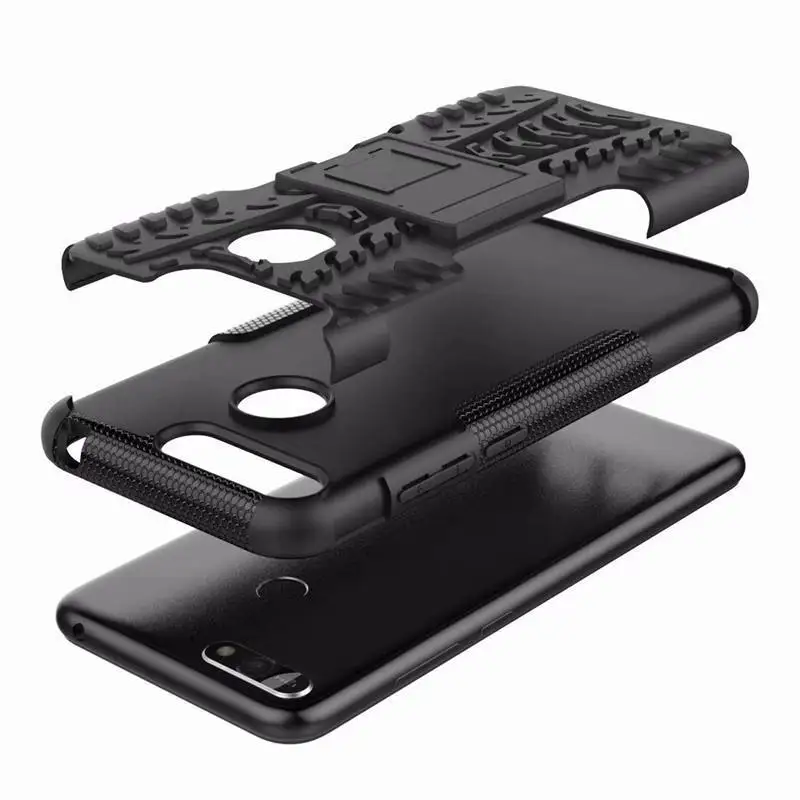 2 в 1 huawei Y6 Prime 2018 чехол 5 7 сверхпрочный бронированный Гибридный чехол-накладка для