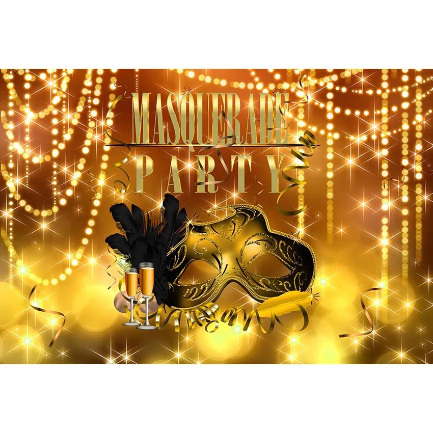 

Фон для фотосъемки с пятнами и звездами Gloden маска с перьями и оранжевый фон с огнями для маскарада Вечерние