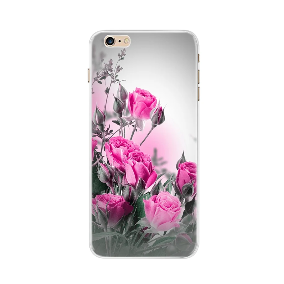 Чехол для телефона Apple iPhone 6 s чехол Модный мягкий из ТПУ с цветами S Прозрачный