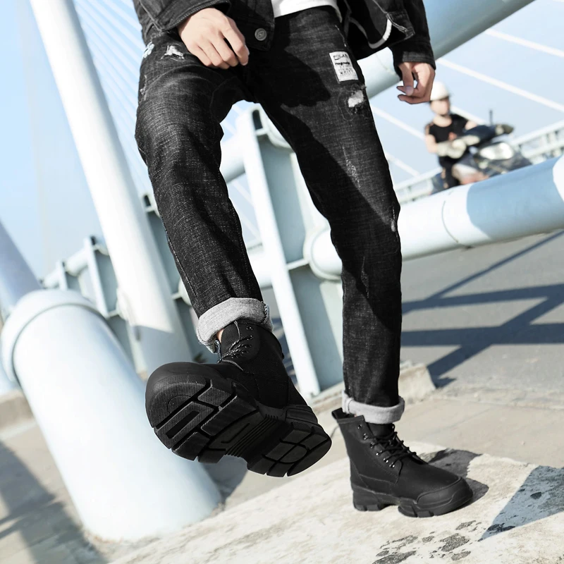 High Quality Autumn Men's Boots Leather Winter Warm Shoes Motorcycle Mens Ankle Boots Autumn Men Oxfords Shoes