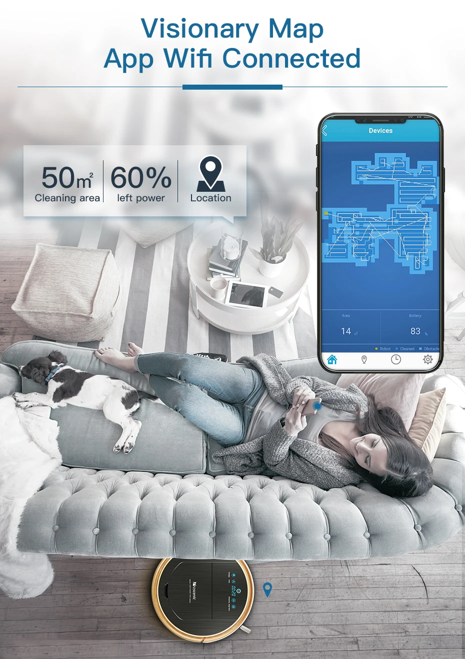 Proscenic 790T робот-пылесос Wifi подключенный домашний автоматический подметальный пылесос для уборки пыли приложение умный планируемый пылесос
