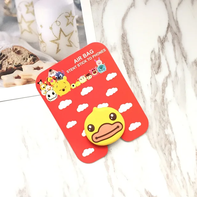 Yellow duck Универсальный кронштейн-подставка для телефона, расширяющаяся подставка, растягивающийся держатель для телефона, милая мультяшная подставка для iphone 6s 7 8 X XS MAX XR - Цвет: Yellow duck