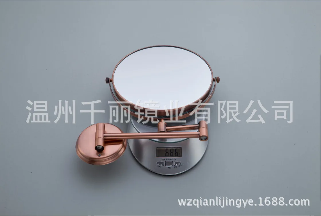 Qianli mi rror промышленность Медь зеркало косметическое ванная комната двустороннее зеркало Красный древний настенный подвесной складной телескопический mi