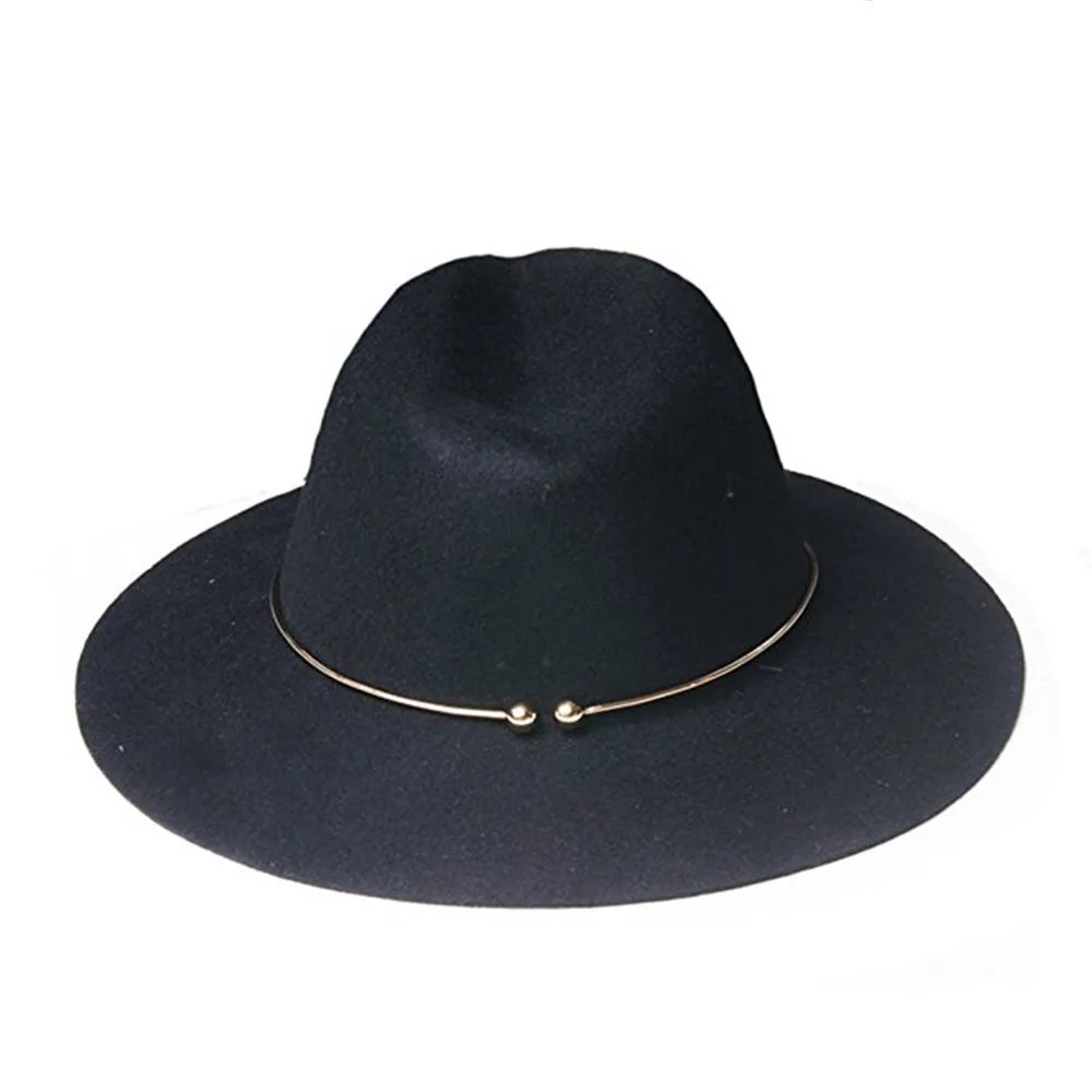 Женская фетровая шляпа 100% шерсть для элегантных девушек зимне-осенняя с широкими