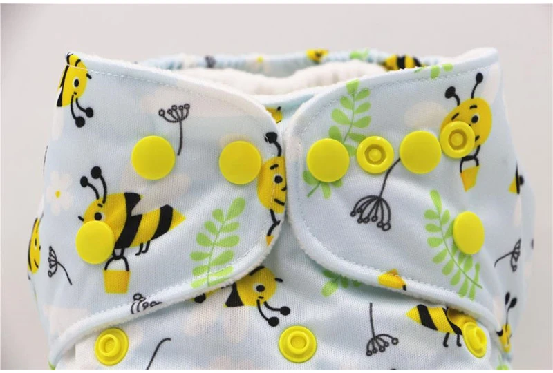 Baby Washable Reusable Cloth Diaper Waterproof Adjustable Cloth Nappy Baby Cloth Diaper Cover With 1pc Microfiber Insert