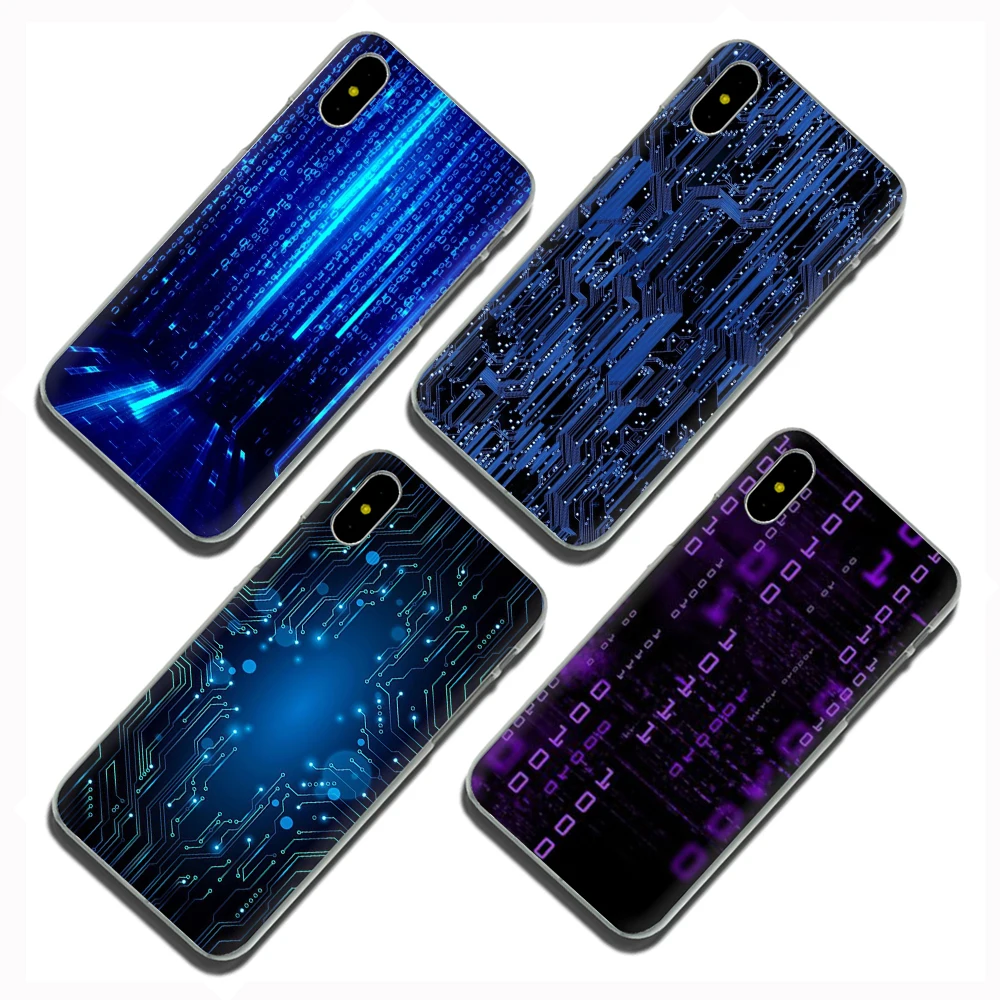 Футляр для телефона Fashion Matrix Code Hard Phone Cover Case для iPhone SE 2020 5 5S 5C 6 6S Plus 7 8 X XS XR 11 Pro Max.