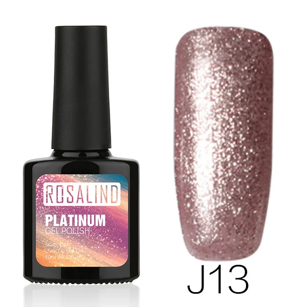 RBJ13 Розалинд гель 1 s 10 мл Лак для ногтей Shimmer Soak off ногтей Платиновый УФ светодио дный ногтей Гель-лак Блеск длинные стойкий гель-лак - Цвет: RBJ13
