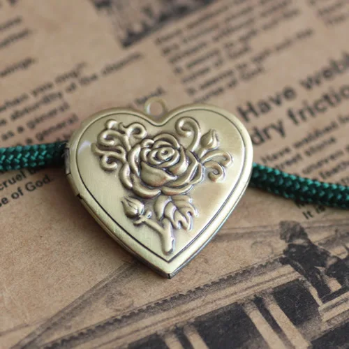 29 мм 10 шт. медальон для фотографий с розовым сердцем медная