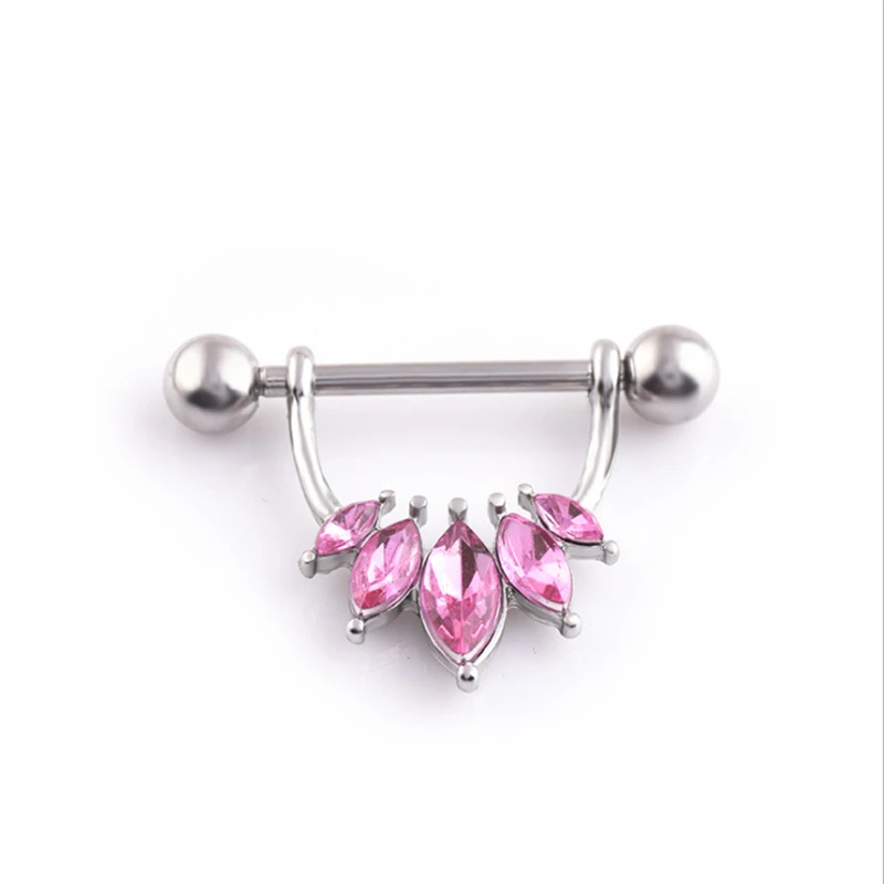 2PCS New Fashion Style Dangle Nipple Rings Piercing Flowers Crystal Sexy Women Jewelry Creative Body Gift | Украшения и