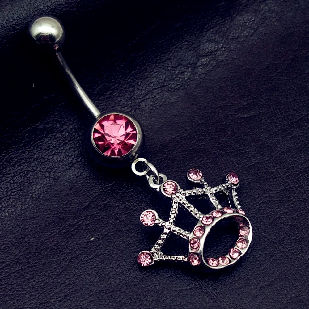 2019 Новые поступления светильник розовый тиара мотаться пупок пупка Кольца Мода