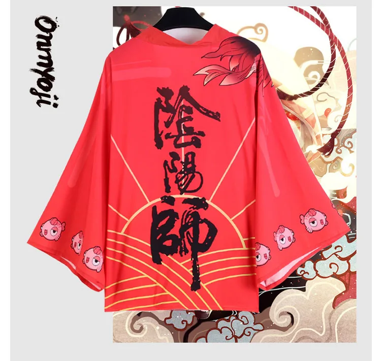9 цветов, японское кимоно Haori Onmyoji, карнавальный костюм, кардиган, шифоновая накидка, халат, Повседневная накидка, костюмы на Хэллоуин