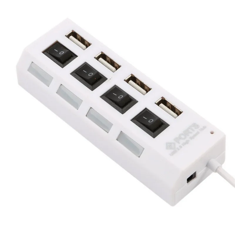 BinFul Micro 4 портовый usb хаб 2 0 высокоскоростной сплиттер с переключателем ВКЛ/ВЫКЛ