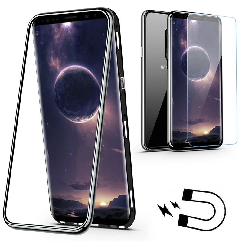 Флип-чехол для samsung Galaxy S9 S8 Plus Note 8 9 модный цветной магнитный стеклянный чехол для телефона для samsung Galaxy Note 9 8 S7 Fundas