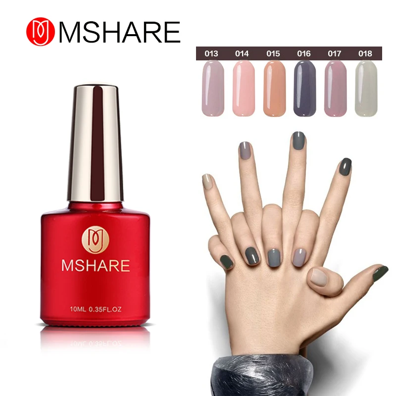 Mshare 10 мл УФ лак гель розовый Цвет Великолепная Обнаженная ногтей Гель Лаки полу