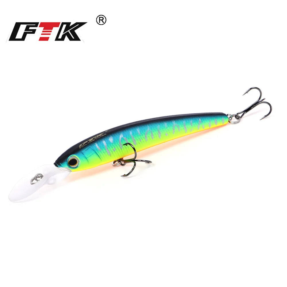 

FTK 1pc Fishing Lure 80mm 7g Hard Artificial Bait Laser Sinking Minnow Fishing Bass Wobblers Pike Crank bait With Treble Hooks