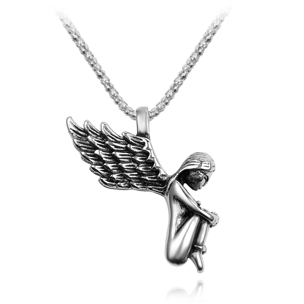 Крыло из цинкового сплава Angel Hug ожерелье в стиле древнего панк ювелирное изделие