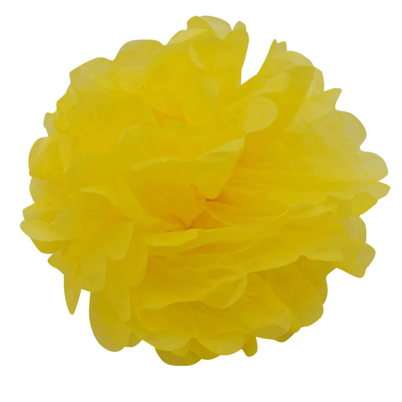 FB18lemon 5 шт. 10/15/20 см помпон из бумажной салфетки Бумага Pom Poms, цветок для свадьбы украшение автомобиля вечерние пользу поделок ручной Цветочные шары из бумаги - Цвет: FB18lemon