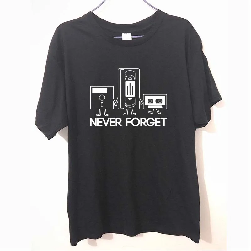 Модные новые мужские футболки с коротким рукавом, с принтом "Never Forget Floppy Disc кассета VHS Tech Geek", мужские майки, футболки
