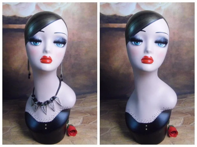 Винтажный женский манекен из стекловолокна голова манекена головной убор|head