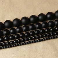 5a quality black polish matte onyx agates round beads 15 strand 4 6 8 10 12 14 mm pick size for jewelry making