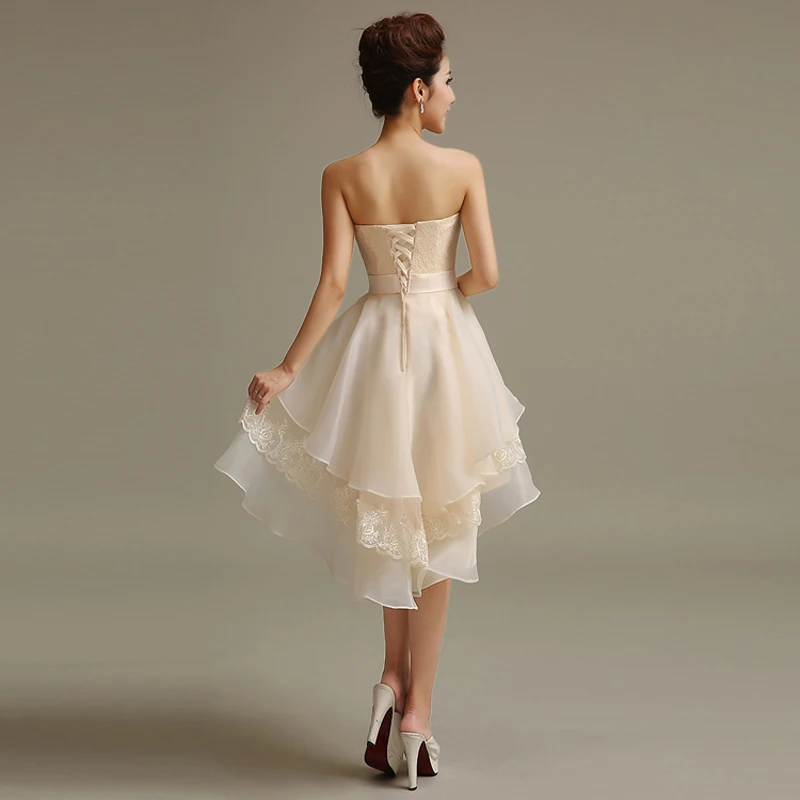 Милые свадебные платья белого и красного цвета с коротким передом длинной