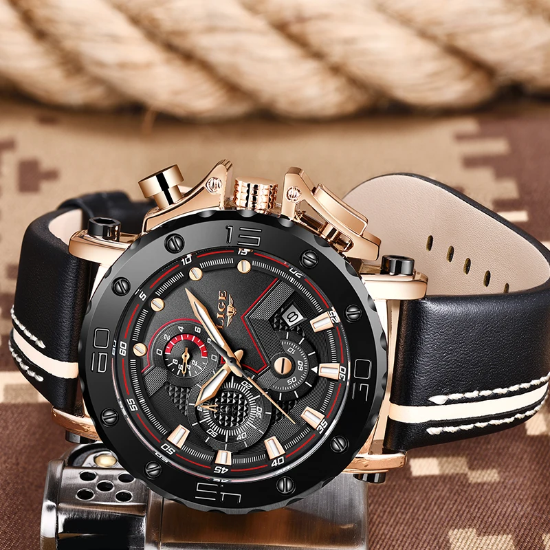 Человек смотреть 2018 Relogio Masculino LIGE Chronographe Hommes Montre мужские военные спортивные часы