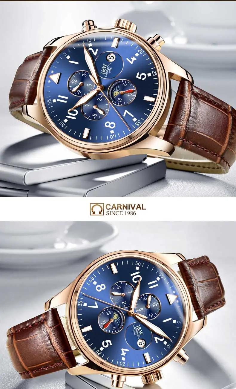 Montre homme automatique orologi uomo automatici carnival, автоматические мужские часы, montre homme