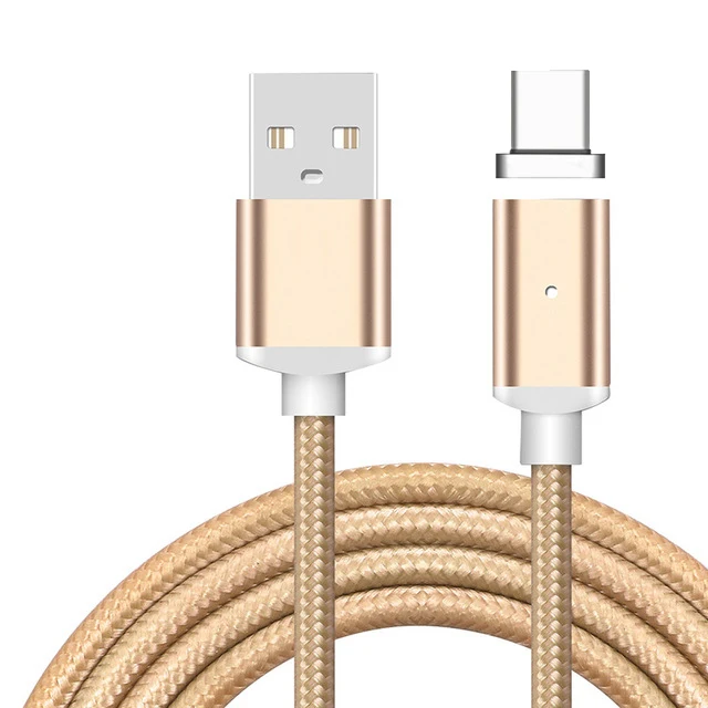 Gold Магнитный кабель usb type C USB-C type-C USB быстрое зарядное устройство магнитный кабель для samsung S8 S9 Plus Note 8 A3 A5 зарядный кабель - Тип штекера: Gold