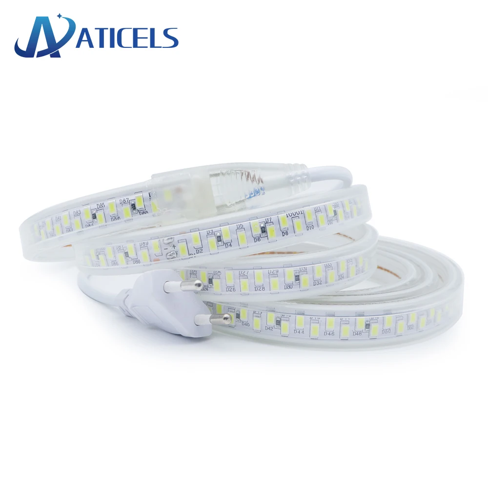 IP67 Водонепроницаемый 220V Светодиодные ленты SMD 5730 180 светодиодов/м 1 м 10 супер яркий