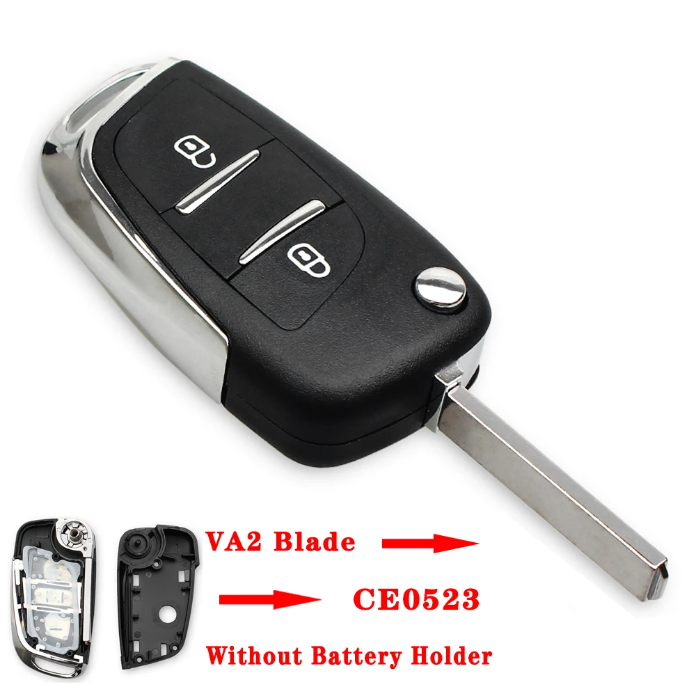 2 Buttons KEYYOU 2/3 кнопки Модифицированный Корпус для автомобильного ключа дистанционного ключа fobr чехол КРЫШКА ДЛЯ Citroen купе VTR C2 C4 C5 C6 C8 Berlingo Xsara Picasso - Цвет: 2 Buttons