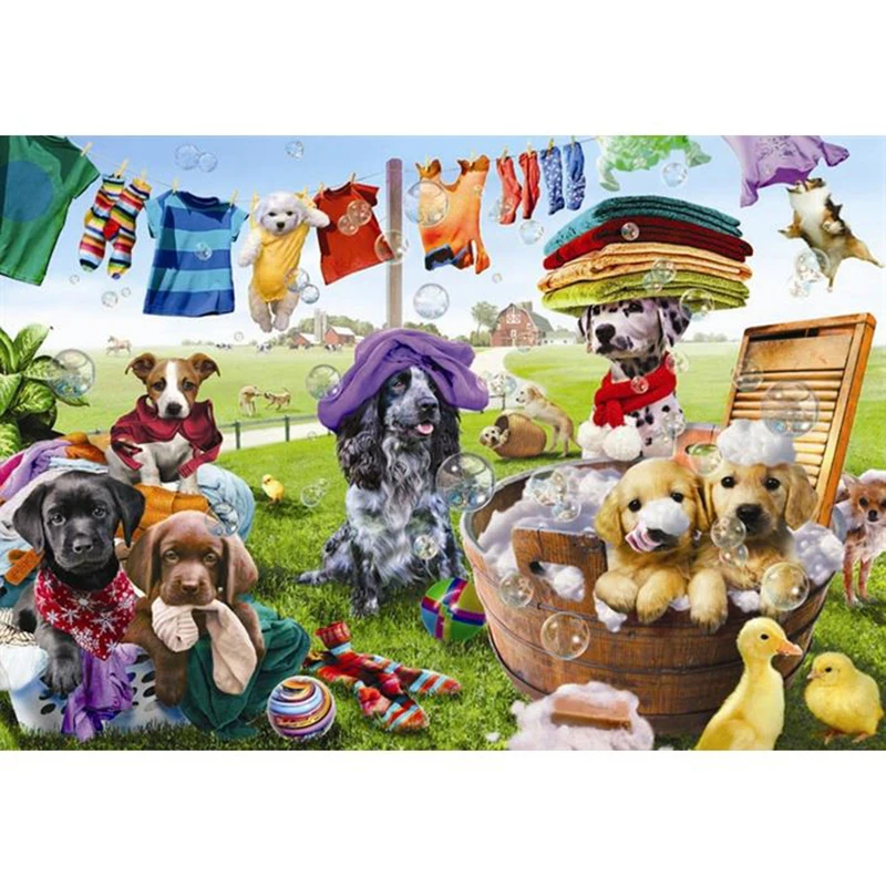 

Diamond Painting Cross Stitch Needlework Square/Round Mosaic Pet Dog Family 5d diy Diamond Embroidery Handmade Crafts