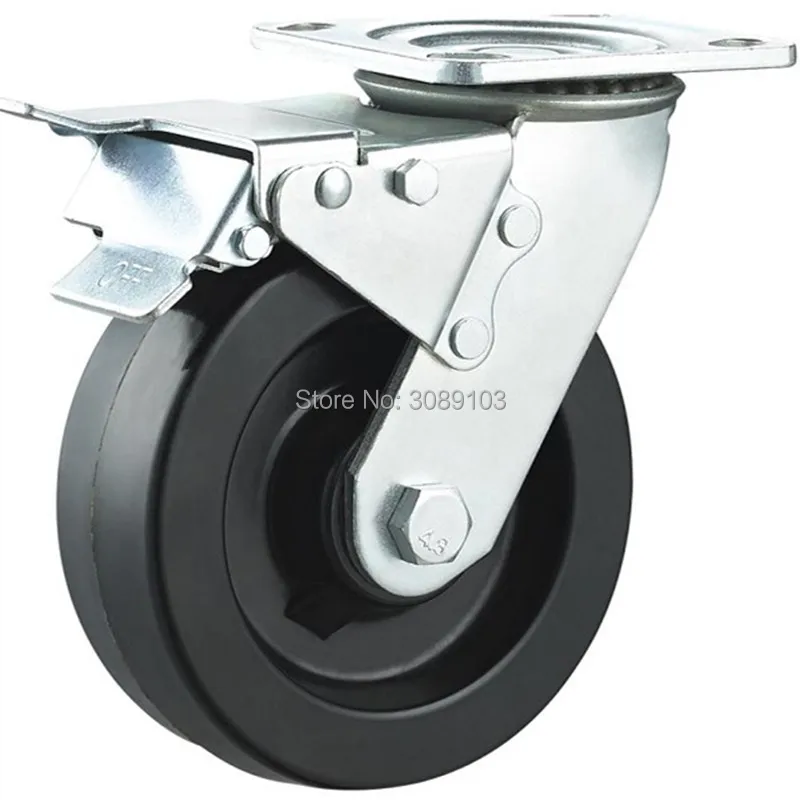 

4 PCS 5 inch Heavy Duty Phenolic high temperature caster with brake caster